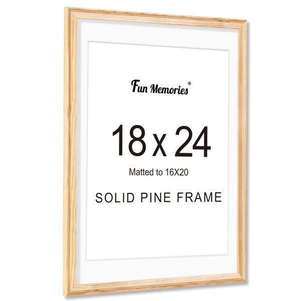 Fun Memories 18x24 Poster Frame, Solid Pine Wood Picture Frame