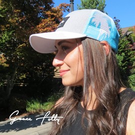 Grace Folly Beach Trucker Hats for Women- Snapback Baseball Cap for Summer (Palm Beach)
