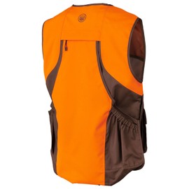 Beretta Men's Command Pro Durable Water-Resistant Front-Load Capable Upland Hunting Vest with Game Bag & Front Cargo Pockets, Otter & Orange, Large