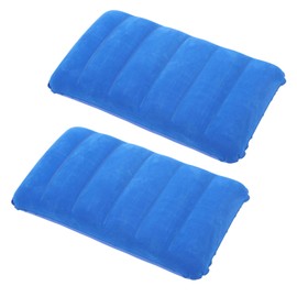 tintoke Pack of 2 Inflatable Pillows Camping Travel Pillow Air Pillow Velour Pillow Neck Pillow Beach Pillow for Outdoor Travel Hiking (Royal Blue)