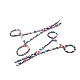 2 Pcs Pet Groomer Dog/Cat Hemostat Forceps 5.5" Hair Puller with STR + CRV Serrated Tips Ear Care Multipurpose Ratchet Locking Clamps Made of Stainless Steel Pulls Nose Furs, Paws Pink (Design #10)