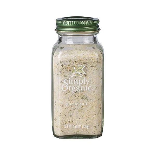 Simply Organic Garlic Salt, Certified Organic | 4.7 oz | Pack of 6