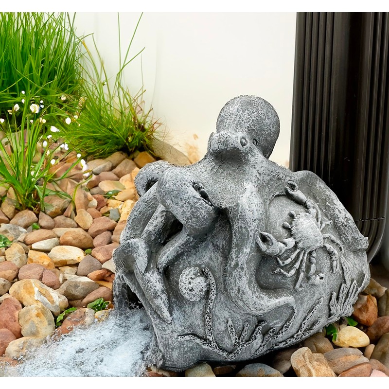 Teaeeno Real Octopus Sculpture Gutter Downspout Extension Decoration,Gutter Downspout Decorative,Downspout