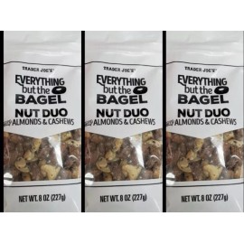 Trader Joe's 3 Packs Trader Joe's Everything But the Bagel Nut Duo Almonds Cashews 8 OZ Each