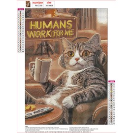 MXJSUA Diamond Painting Adults, Herrische Katze Diamond Painting Pictures, 30 x 40 cm, 5D Diamond Painting, Suitable as a Gift, for Relaxation and as a Wall Decoration