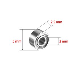 BOROLA 5-Piece Bearings, Mini Bearings, Ball Bearings, With Both Seals, Inner Diameter 0.1 x Outer Diameter 0.2 x Width 0.1 inch (2 mm) x Width 0.1 inch (2 mm) x Width 0.1 inch