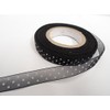 2 metres x 10mm Polka dot Sheer Organza Ribbon Black