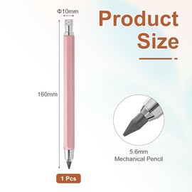 PATIKIL - 1 lápiz mecánico de 5,6 mm, soporte mecánico grande de metal automático con sacapuntas para grafito, dibujo, arte, bosquejo, carpintería, color rosa