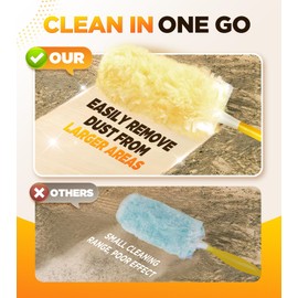 30 Count Heavy Duty Duster Refills for Swiffer, Multisurface 360° Larger Size Dusters with 4X Microfibers, Unscented Disposable Dusters for Cleaning Home, Blinds, Fans, Corners (Only Duster)