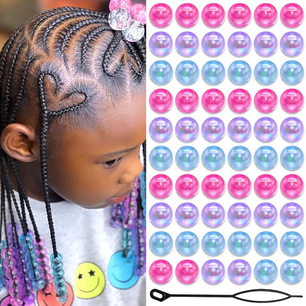 VENOFEN 60PCS AB Hair Beads Spacer Round Braids Bead with