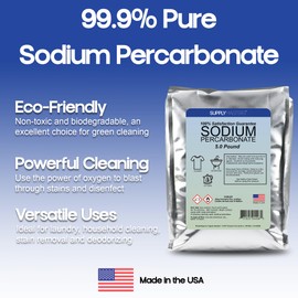 Fane SupplyMasters Sodium Percarbonate Powder 5 lbs Pack - Oxygen Source & Bleach Alternative - Clothes Brightener, Laundry Detergent & Stain Remover