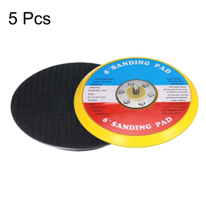Sourcingmap 5pcs 6 Inch Hook and Loop Backing Sanding Pads