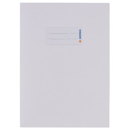 HERMA 7054 DIN A5 paper notebook cover, notebook cover with labelling field, made from sturdy recycled paper and rich colours, set of 10 exercise book covers for school notebooks, white