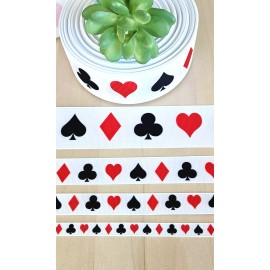 Unbranded 3/8, 5/8, 7/8 & 1.5" (1 YD) Playing Cards Ribbon Casino Deck Of Cards Poker - 1 1/2"