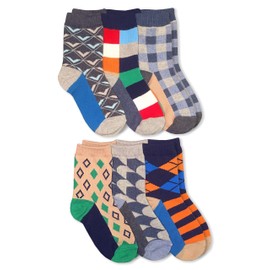Jefferies Socks boys Fun Colorful Dress Crew 6 Pair Pack Socks, Multi, Medium US