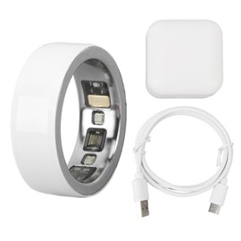 Health Tracker Smart Ring Bluetooth IPX8 Waterproof Rechargeable Smart Health Ring with Photo Function for Sleep Temperature Monitoring White Type 22