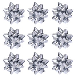 24 Large Gift Bows,3.5 inches, Bows for Gift Wrapping and Presents,Christmas Bows,for Parties, Birthdays, Weddings or Other Holidays. (Silver)