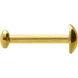 PIERCINGLINE Titanium Labret Stud Internal Thread Flat Disc Piercing Lip Nose Ear Choice of Colours and Sizes, Titanium