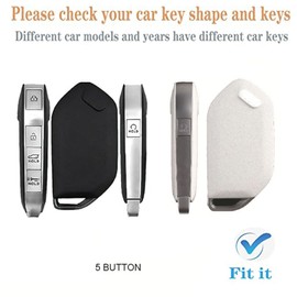 WKEDQAF Car ABS Plastic Key Fob Cover Silicone Button Key Shell Fit for Kia Key Protective Cover Fit for 2023 2024 2025 Kia Telluride Sorento (Red)