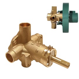 Replacement for 2520 Posi-Temp Valve, Compatible with 2520 Pressure Balancing Shower Rough-In Valve, 4 Ports, 1/2 Inch CC Connections, Brass