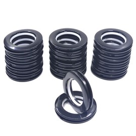 Ailejia 20-Pack Curtain Grommets Inner Diameter Silencer Sliding Brown Sheers Grommets Reusable Silencer Sliding Easy snap Install Silver 1.7 Inch Inner Diameter Fasteners (Black)