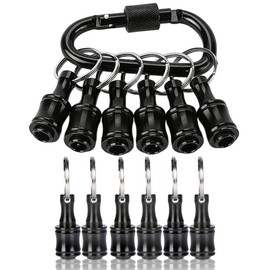 FACAINCXS Bit Holder 1/4 inch Hex Shank Screwdriver Bits Holder Extension Bar Keychain Screw Adapter Drill Change Hand-held Screwdrivers Drill Bits Holder Portable (Black)