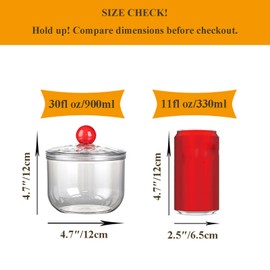 DLRDLR 30oz Plastic Cookie Jar with Airtight Lid, Clear Food Storage Container for Candy, Snacks, Pantry Organization