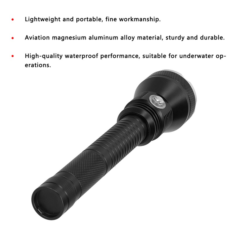 Aviation Magnesium Aluminum Alloy Underwater Diving Waterproof Portable Flashlight