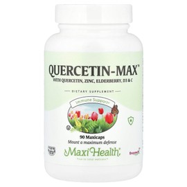 Maxi Health Quercetin 500mg Capsules – Zinc Supplements for Women and Men – Non-GMO, Kosher, and Gluten-Free Quercetin Supplements with Elderberry Vitamin C and Zinc (90 Veg Capsules)