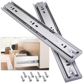 VAGUDE Soft Close Stainless Steel Drawer Slides 1 Pair Full Extension 10 12 14 16 18 20 22 24 inch Side Mount Dresser Cabinet Replacement Ball Bearing Rails Runner 100LB (Stainless soft close 22 Inch)