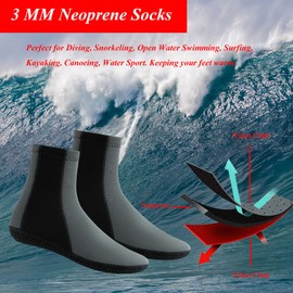 YDQUANI 3mm Wetsuit Socks Camouflage Neoprene Socks Keep Warm Non-Slip Dive Booties for Women Men Kids Open Water Swimming Diving Surfing Snorkelling