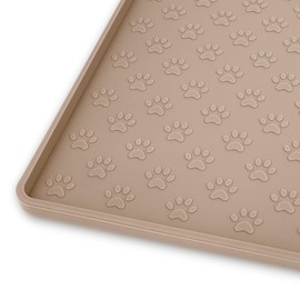 Ptlom Dog Food Mat Anti-Slip Dog Bowl Mats for Food and Water, High-Lips Dog Feeding Mat Waterproof Pet Placemat Prevent Messy Spills to Floor, Silicone Puppy Tray for Small Medium Large Dogs Cats