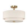 XiNBEi Lighting 16inch Semi Flush Mount Ceiling Light, 3-Light Brass