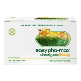 easy pha-max Organic Wheatgrass with Honey Powder (15 sachets) | 100% Whole Leaves and Roots | Gluten Free, Non-GMO | No Artificial Ingredients | Individual sachets