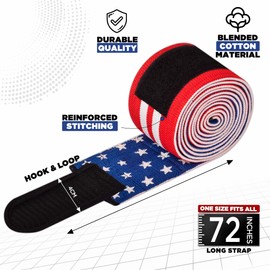 WYOX Knee Wraps (Pair) with Strap for Squats, Weightlifting, Powerlifting, Leg Press, and Cross Training - Flexible 72" Knee Wraps for Squatting - For Men & Women