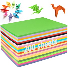200 Sheets Colored Paper - A4 Origami Paper Double Sided Craft Pack (70gsm), 20 Assorted Colors Ideal for Crafting, Decorating, Sketching, Cutting, DIY Arts & Handmade Projects, 297mm x 210mm