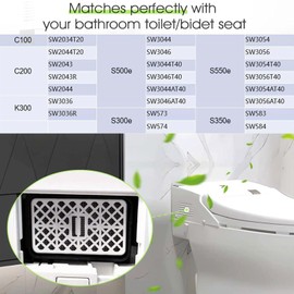 Washlet Deodorizer Air Filter Compatible with Toto THU9476/THU6072/THU6474-01/THU6474 Replace Bathroom Toilet Carbon 2 Pack