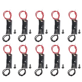 Soporte de batería de 23 A, 12 V, A23, soporte de batería de plástico negro con cables negros y rojos (paquete de 10)