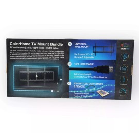 TZUMI Aura LED 65 in. TV Mount Combo 18-PC with Remote 2 LED Strips, HDMI Cable