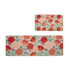 Pioneer Woman Floral Kitchen Rugs for Floor,2 Pieces Kitchen Mats for Floor,Washable Pioneer Woman Kitchen Accessories Decor Mat,Non-Slip Kitchen Floor Mats for Bathroom Laundry Room(Color Two)