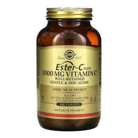 Solgar Ester-c Plus 1000mg Vitamin C 180 Tabs + 100mg Calcio Sabor Neutro / Sin Sabor