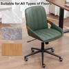 Small Home Office Chair No Arms,PU Leather Desk Chair with