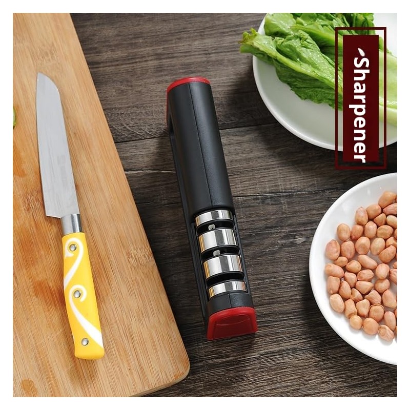 Kitchen Quick Knife Sharpener Hangable Double Sided Four Stage Sharpening