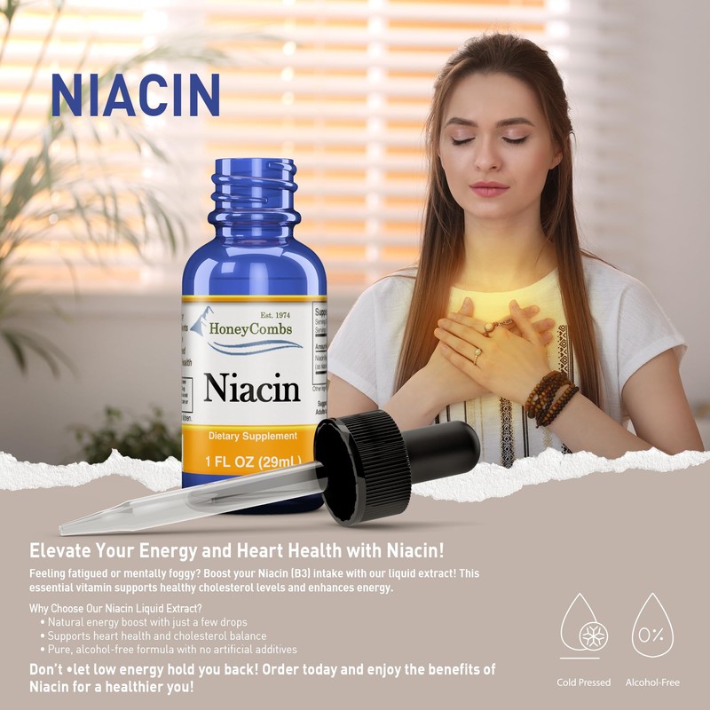 Niacin Liquid Drops Made in The USA - Vitamin B3