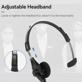 Retevis EHM003 Two Way Radio Headset with Mic,Overhead Walkie Talkie Headset,for RT29 RT48 RT47 RT47V RB23 RB46 NR30 RT29D Ailunce HD1 HD2 HA1G,Compatible with Motorola GP328Plus Walkie-talkie(1 Pack)