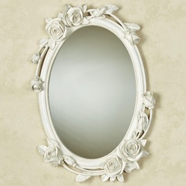 Touch of Class Rose Melody Antique White Wall Mirror