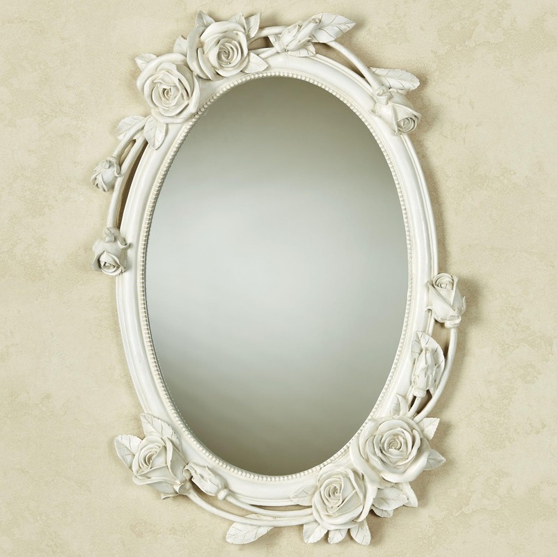 Touch of Class Rose Melody Antique White Wall Mirror
