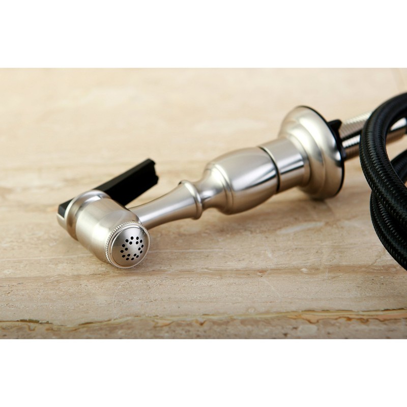 Kingston Brass Gourmetier KBSPR8 Kitchen Faucet Sprayer with Hose, Brushed