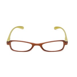 Calabria 837 Womens Metallic Reading Glasses +1.75 Bronze Vibrant Crystal Accents Single Power Readers Spring Hinged Hard Case Included