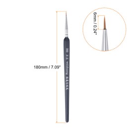 HARFINGTON 5pcs Detail Paint Brushes 6mm Pointed Tip 180mm Length Nylon Hair Miniature Painting Brush for Watercolor Oil Acrylic Painting(000#), Black